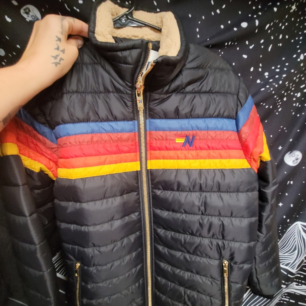 Women's size large 5 stripe jacket aviator nation